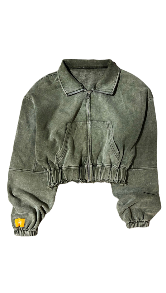 Sage Cropped Zip Jacket