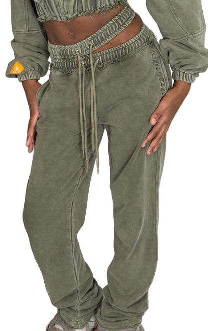Sage Double Waistband Sweatpants