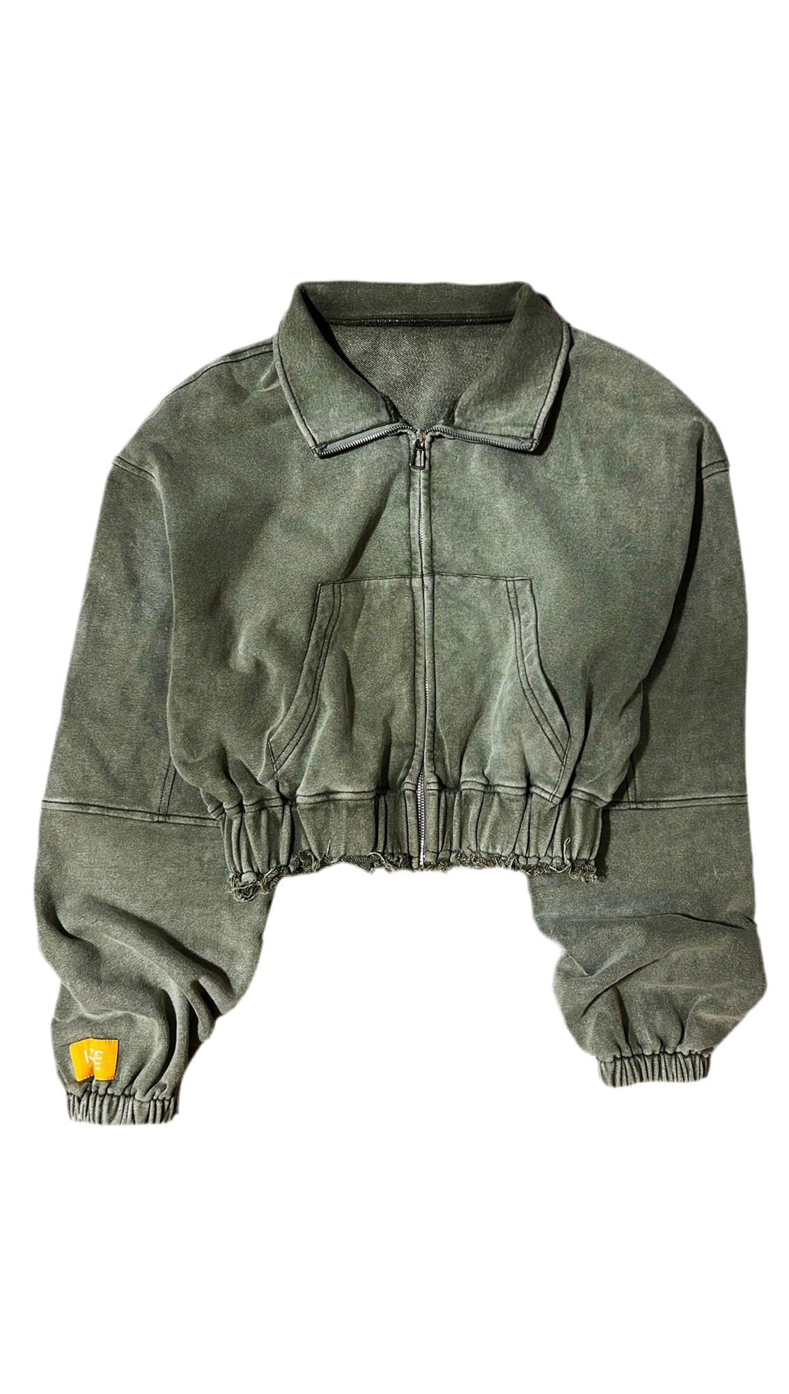 Sage Cropped Zip Jacket